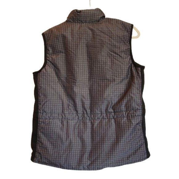 The North Face Gray/Black Goose Down Puffer Vest Size M Zip Pockets Cinch Waist - Picture 2 of 15